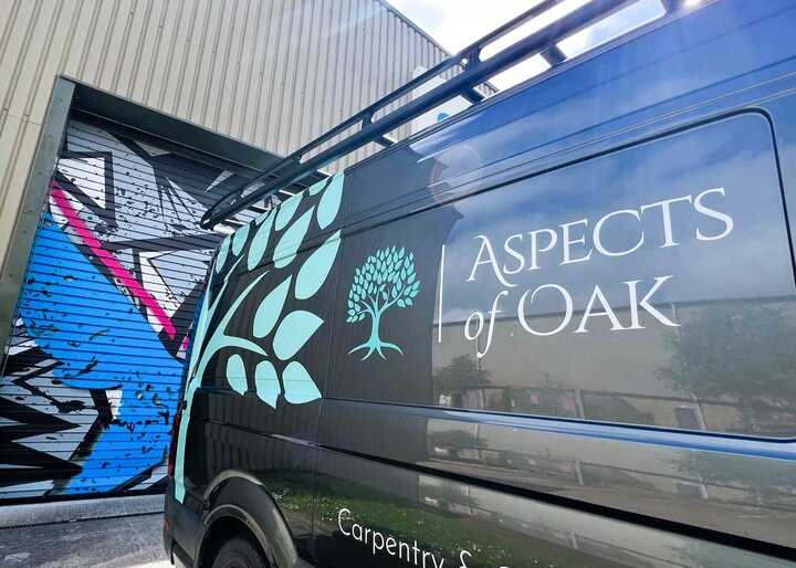 Side Panel Close-Up Printed & Cut Vinyl Vehicle Graphics for Aspects of Oak livery