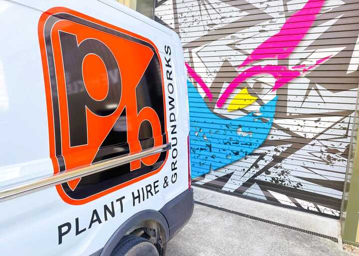 Large Custom Printed Vehicle Graphic Logo for PB Plant Hire