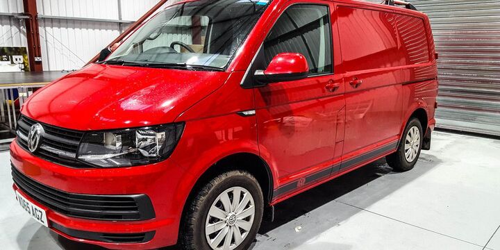 VW Transporter Vehicle Wrap for Personal Vehicle - Candy Apple Glittery Bright Red Vinyl Wrap.jpg