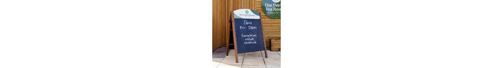 Wood Effect Premier Chalk A-Board advertising opening times outside a tea room.jpg