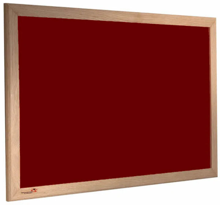 Wooden Framed Premium Felt Noticeboard - BURGUNDY.jpg