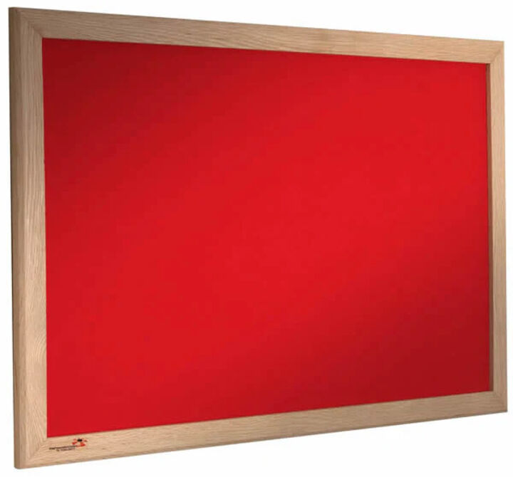 Wooden Framed Premium Felt Noticeboard - CHERRY RED.jpg