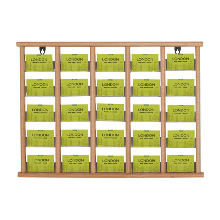 Wooden leaflet display with 25 pockets.png