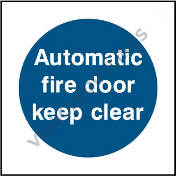 Automatic Fire Door Keep Clear Sign