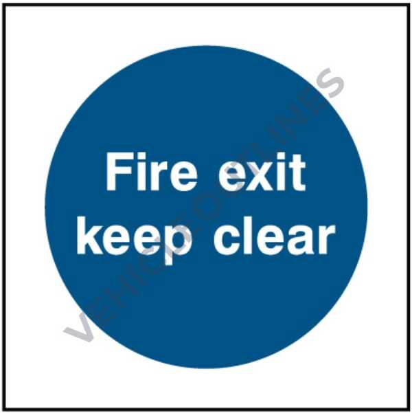 Fire Exit Keep Clear Sign