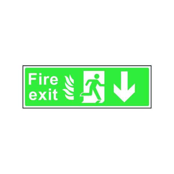 Fire Exit With Flames Down