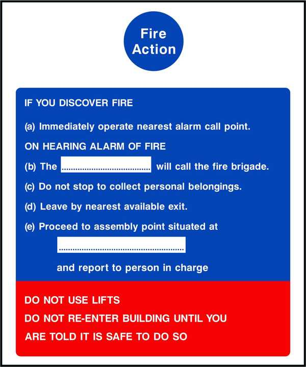 8 Point Fire Action Notice If You Discover A Fire